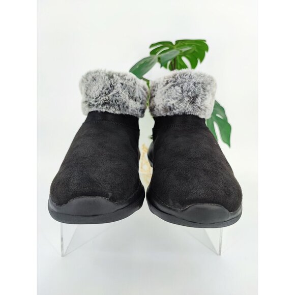 Skechers Women's On The Go Joy Black Faux Fur Cushioning Boots Size 10 US - Picture 2 of 8